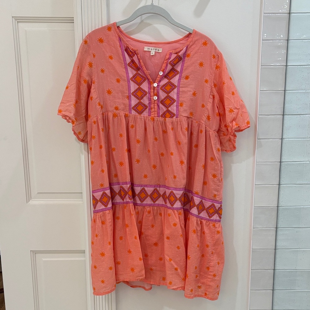 Marea Orange and Purple Tunic Dress